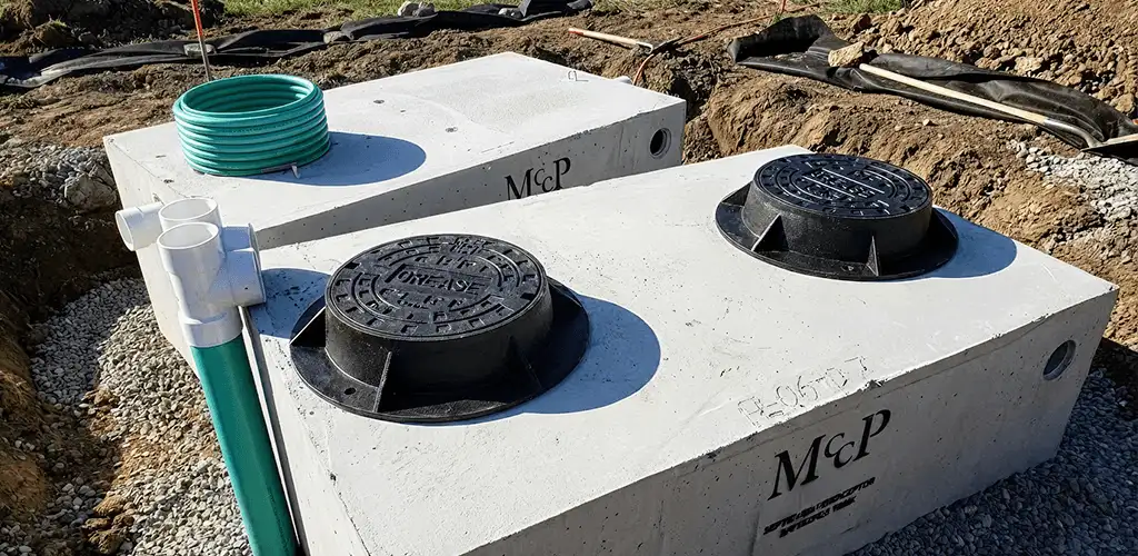 Grease trap installation unit set in place for drainage protection in Boise, ID