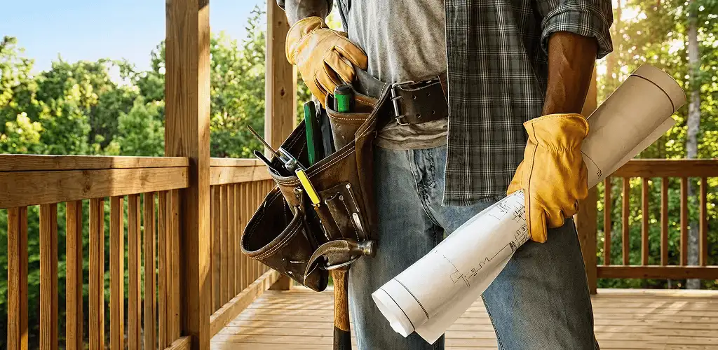 Professional handyman with tool belt ready for home repairs in Boise, ID