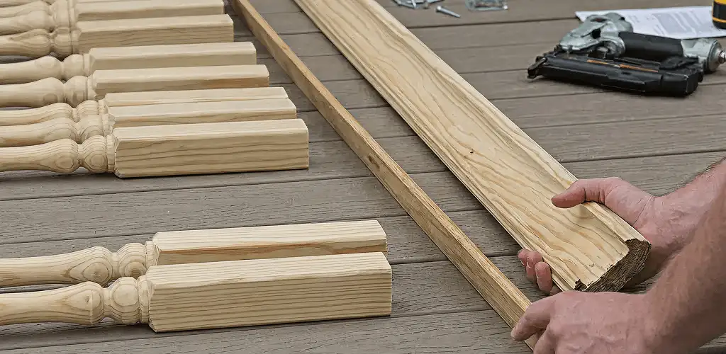 Handrail installation materials and wood components for stair rail work in Boise, ID