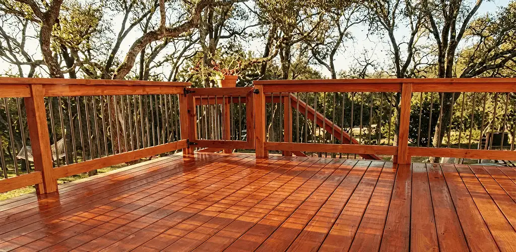 Deck sealing results with a freshly sealed wood deck in Boise, ID
